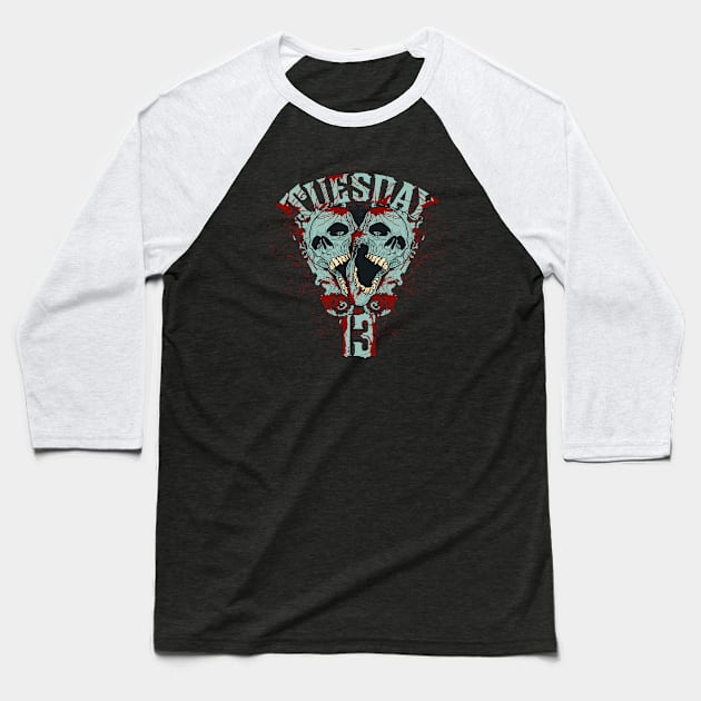 Tuesday 13 Baseball T-Shirt by viSionDesign